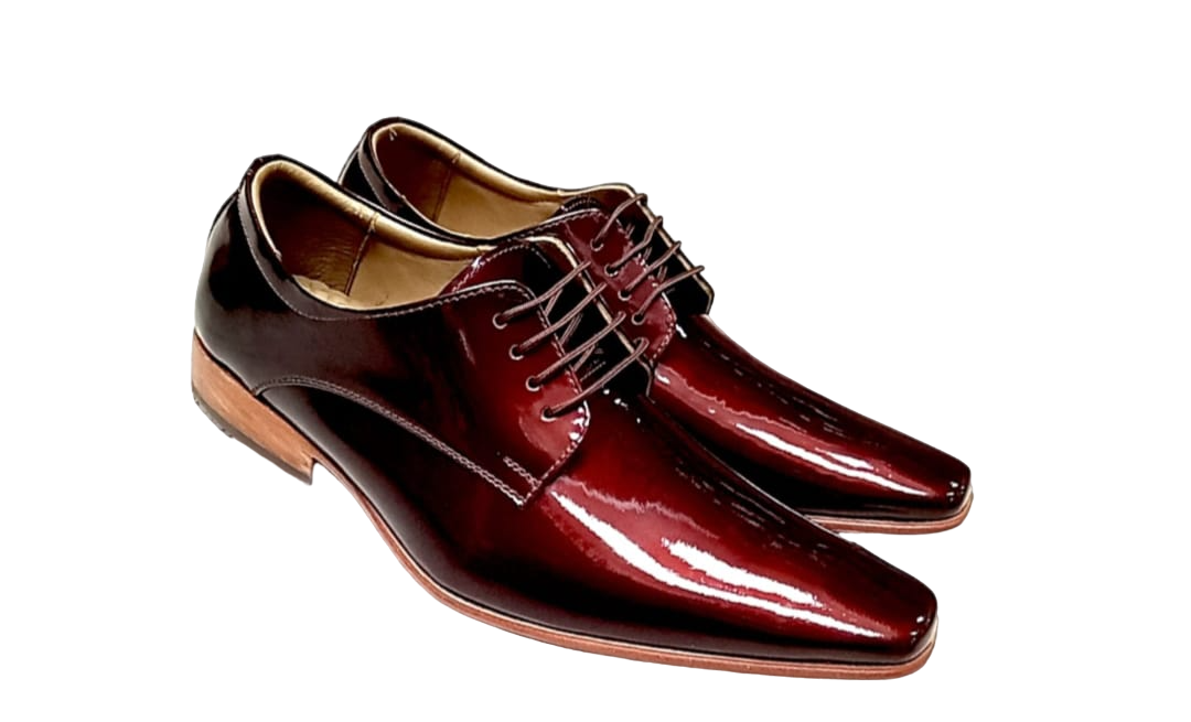 Zapato Derby "Borgoña Elegante" en Charol de Colección (FRA-008)