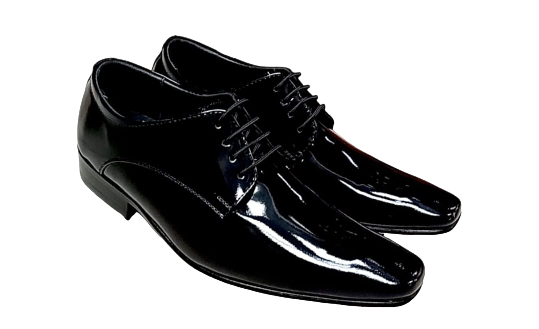 Zapato Derby «Negro Absoluto» en Charol Supremo (FRA-013)