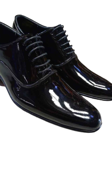 Zapato Derby "Negro Absoluto" en Charol Supremo (FRA-208)